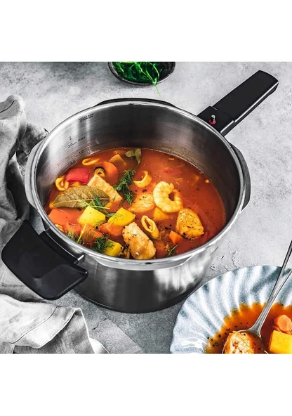 Fissler Vitaquick Glossy 10 Litre Düdüklü Tencere Gri - 6