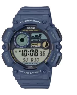 Casio WS-1500H-2AVDF Quartz Silikon 50 mm Lacivert Erkek Kol Saati