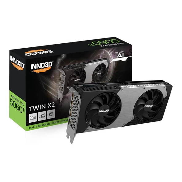 Inno3D GeForce RTX5060Ti 16GB Twin X2 128Bit GDDR7 Ekran Kartı N506T2-16D7-191073N