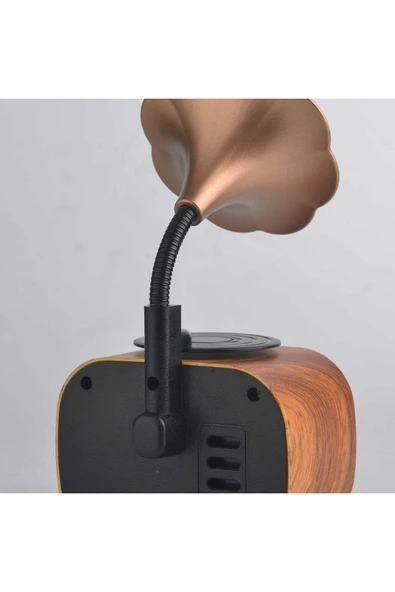 MOBİLİUM Vlike Fm Radıo Wıreless Speaker Vk-b5 Hoparlör Classic Retro Style Gramafon Nostalji Radyosu - 2