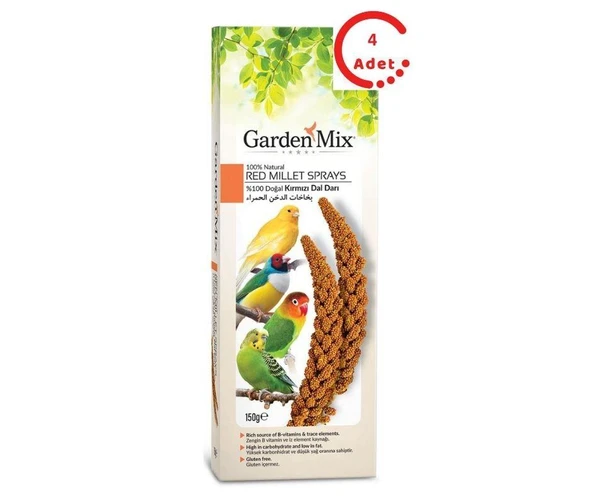 Garden mix  Platin Kırmızı Dal Darı 150 gr x 4 Adet