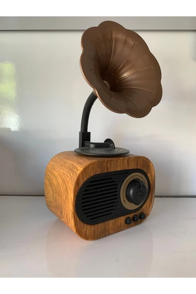 APOLLON Müzik Apollo B6 Dekoratif Masaüstü Kablosuz Hoparlör. Mini Gramofon