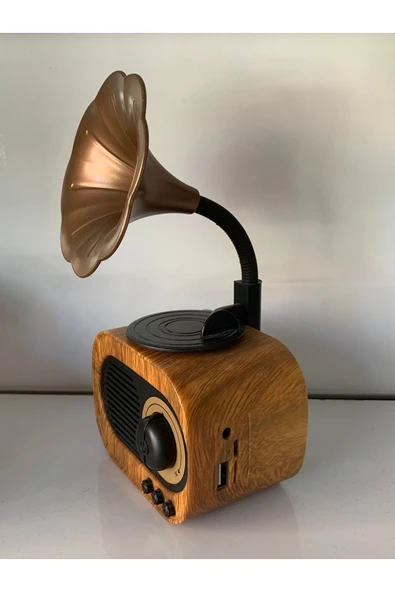 APOLLON Müzik Apollo B6 Dekoratif Masaüstü Kablosuz Hoparlör. Mini Gramofon - 3