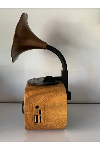 APOLLON Müzik Apollo B6 Dekoratif Masaüstü Kablosuz Hoparlör. Mini Gramofon - 4