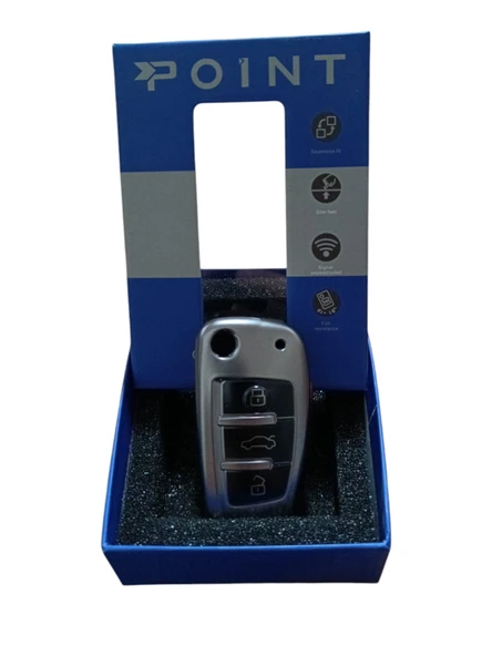 Audi A3 Q2 Anahtar Uyumlu Silikon Oto Anahtar Kumanda Kabı Kılıf Siyah - 5