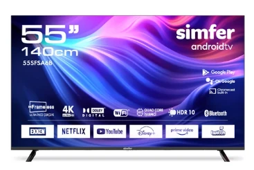 Simfer 55SFSA6B 4K Ultra HD 55" 140 Ekran Uydu Alıcılı Android Smart LED TV