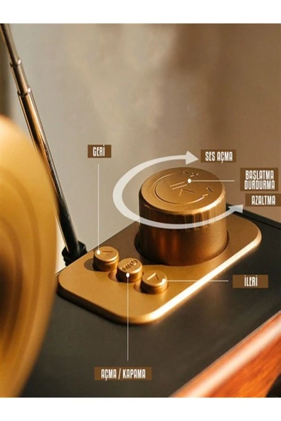 Aksoytekno Retro Gramafon Bluetooth Hoparlör - 3