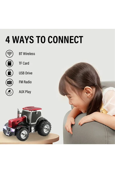 AbaTech Traktör Araba Bluetooth Hoparlör USB/FM Radyo Speaker Nostaljik Radyo