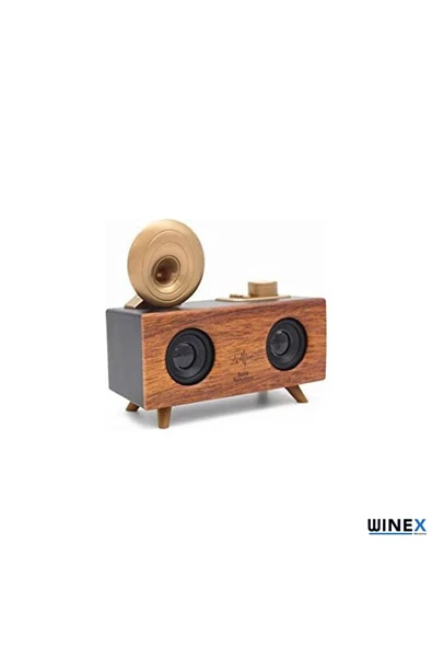 xmldünyası XD Çift Hoparlörlü Gramafon Speaker Bluetooth Hoparlör Fm Radyo+Sd Kart+UsbA+3.5mm Aux Girişli - 2