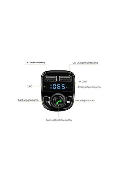 Lucest Yeni Kr Bluetooth Fm Transmitter Car X8 Kampanyalı - 3