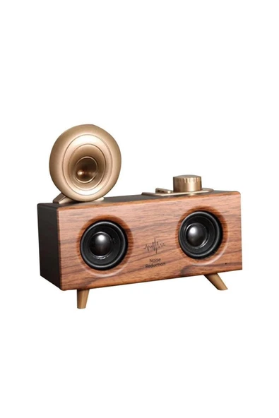 Torima B6 Nostaljik Gramafon 3d Sound Ahşap Bluetooth Hoparlör