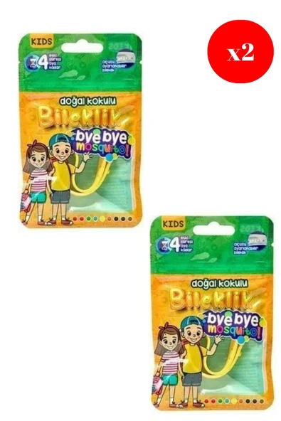 Bye Bye Mosquito(Kids) Doğal Kokulu Sinek Kovucu Bileklik X2 ADET