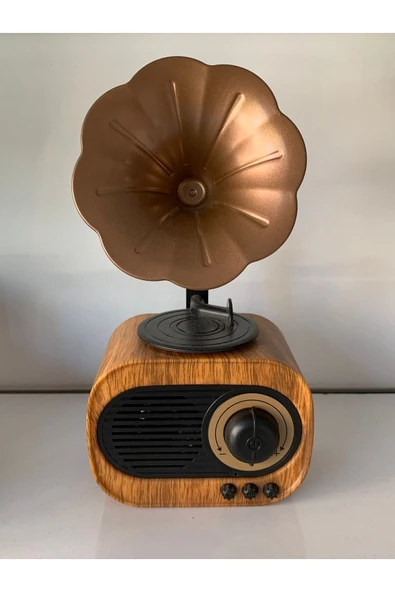 APOLLON Müzik Apollo B6 Dekoratif Masaüstü Kablosuz Hoparlör. Mini Gramofon - 2