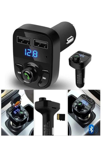 Sarmaşık Ticaret Car X8 Uyumlu Araç Içi Fm Transmitter Bluetooth Usb Mp3 Sd Kart Kiti