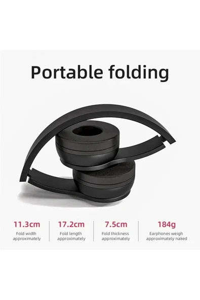 Choice P47 Bluetooth Headset Over-the-head Foldable Subwoofer Gift Wireless Sports Headphones For iphone... - 5