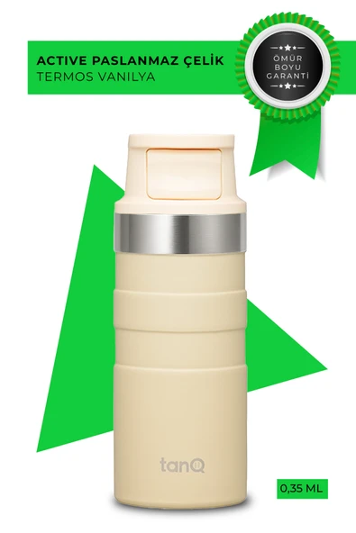 TanQ Ömür Boyu Garantili Active Paslanmaz Çelik Termos Vanilla 0.35 Lt- (12 Oz)
