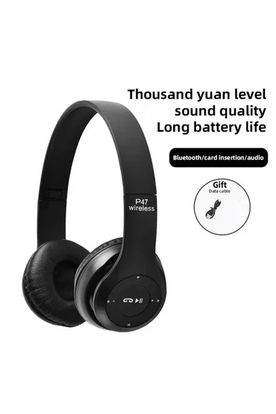Choice P47 Bluetooth Headset Over-the-head Foldable Subwoofer Gift Wireless Sports Headphones For iphone... - 4