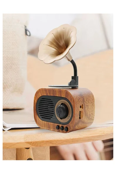 SUMBAT B5 Nostaljik Mini Radyo Gramofon Bluetooth/radyo/usb/sd Speaker - 3