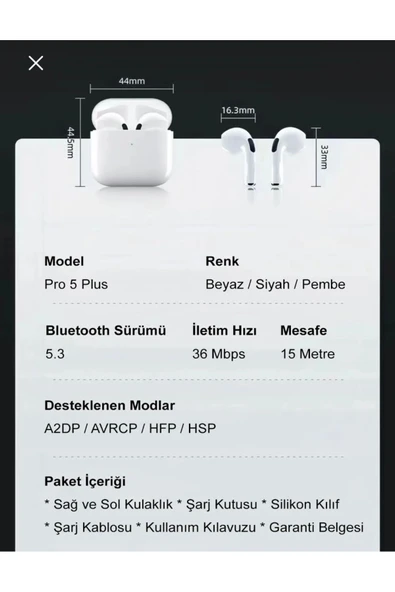 ANC Pro 5 Ios Android Uyumlu 5.3 Sürüm Bluetooth Kulaklık 8d Streo Hd Ses - 2