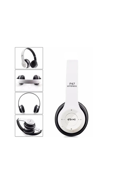 DIGI P47 Bluetooth Kulaklık Extra Bass Kablosuz Kulaklık 5.0 Beyaz