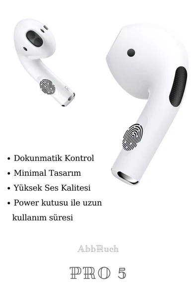 cep312 Tws Pro 5 Ios Android Uyumlu Bluetooth Kulaklık Bulutut Dokunmatik Mikrofonlu Konuşmak Için - 2