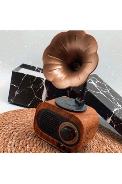 LOOVİTECH B5 Nostaljik Mini Radyo Gramofon Bluetooth/radyo/usb/sd Speaker