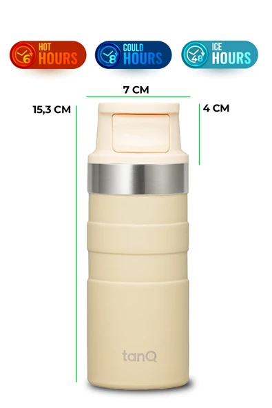 TanQ Ömür Boyu Garantili Active Paslanmaz Çelik Termos Vanilla 0.35 Lt- (12 Oz) - 2