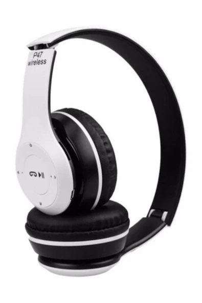 Yıldızan P47 Wireless 5.0 Edr Mat Beyaz Bluetooth Kablosuz Mp3 Çalar Kulaklık P47 - BLK-383