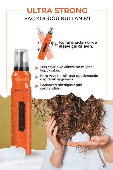 Ultra Strong Saç Köpük 200 ML - Ultra Güçlü Tutuş - mrfs - 2