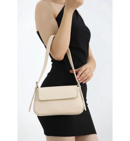 VELSE Suni Deri Bayan Omuz Çantası - Resim 4