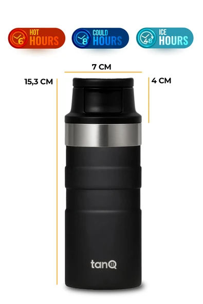TanQ Ömür Boyu Garantili Active Paslanmaz Çelik Termos Midnight Black 0.35 Lt- (12 Oz) - 2