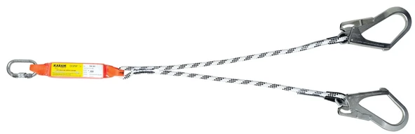 KARAM KA341 Şok Emici Çift Kollu Statik Halatlı Büyük Kancalı