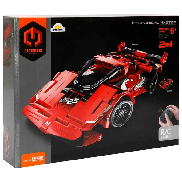 iM Master 2in1 Uzaktan Kumandalı Süper Araba Kırmızı 2.4 Ghz 351 Parça - Resim 7