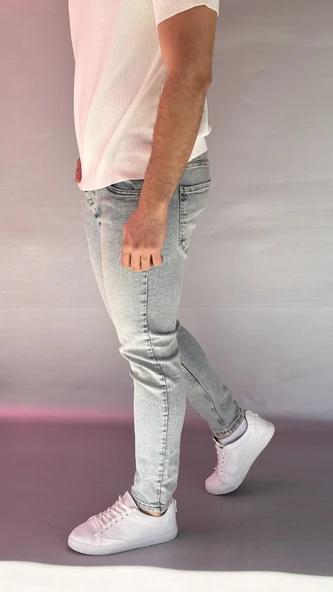 Yeşil-Mavi Yıkamalı Slim Fit Jean - 4