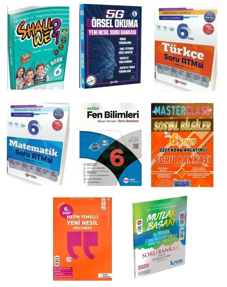 6. Sınıf Tüm Dersler Soru Bankası Seti Kampanyalı 8 Kitap (Set 1)