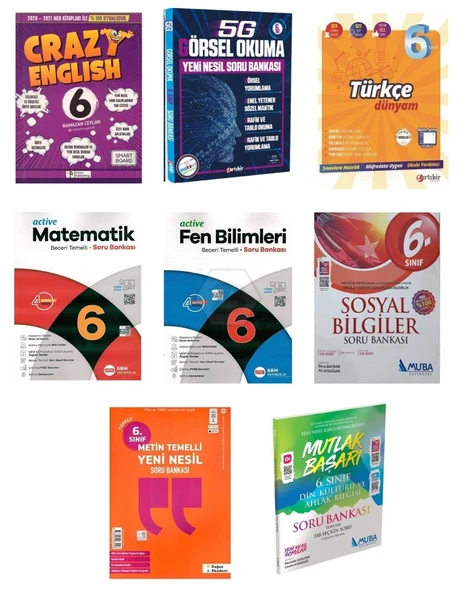 6. Sınıf Tüm Dersler Soru Bankası Seti Kampanyalı 8 Kitap (Set 2)