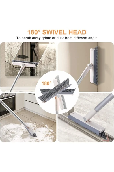 Çekçekli V şekilli banyo zemin fayans temizlik fırçası köşe bucak için banyo balkon fırçası - 6