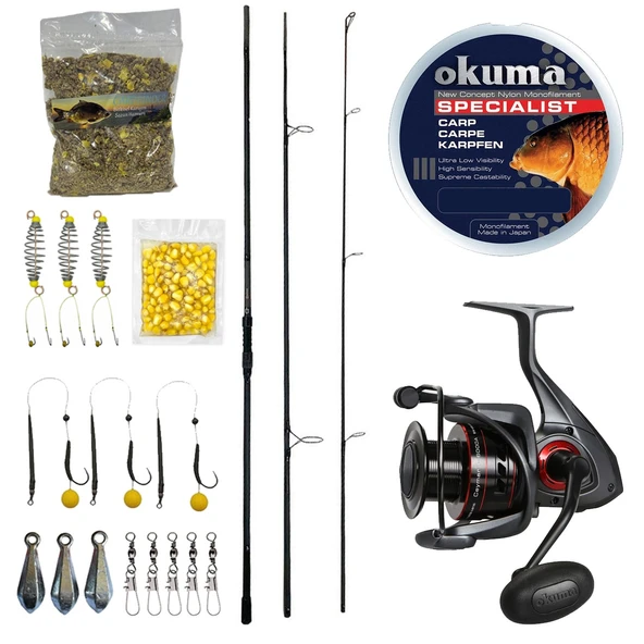 YekOutdoor Profesyonel Göl Oltası Seti Prologic C-Series 12FT 360 cm 3.5 lb 3 Parça&Okuma Ceymar C-8000A 7+1BB Olta Makinesi