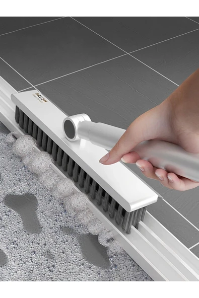 Çekçekli V şekilli banyo zemin fayans temizlik fırçası köşe bucak için banyo balkon fırçası - 3