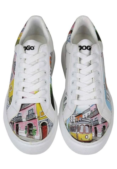 Kadın Vegan Deri Beyaz Sneakers - Lisboa Tasarım - 2