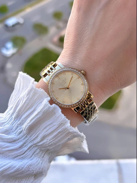 Jg.Polo Club Çelik Kasa & Kordon Kararma Ve Renk Atma Yapmaz Kadın Kol Saati+Bileklik JG04268.4 - Resim 2