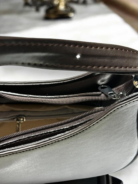 VELSE Suni Deri Bayan Omuz Çantası VS.BLKT.0281 - Resim 4