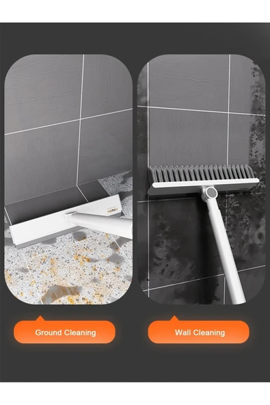 Çekçekli V şekilli banyo zemin fayans temizlik fırçası köşe bucak için banyo balkon fırçası - 7