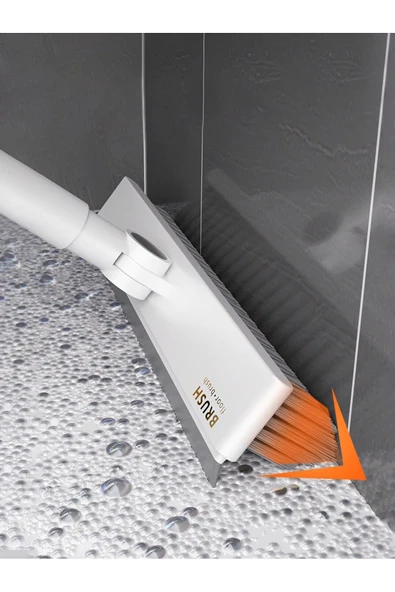 Çekçekli V şekilli banyo zemin fayans temizlik fırçası köşe bucak için banyo balkon fırçası - 4