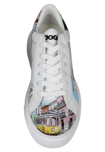 Kadın Vegan Deri Beyaz Sneakers - Lisboa Tasarım - 5