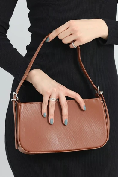 VELSE Suni Deri Bayan Omuz Çantası VS.BLKT.0282 - Resim 4