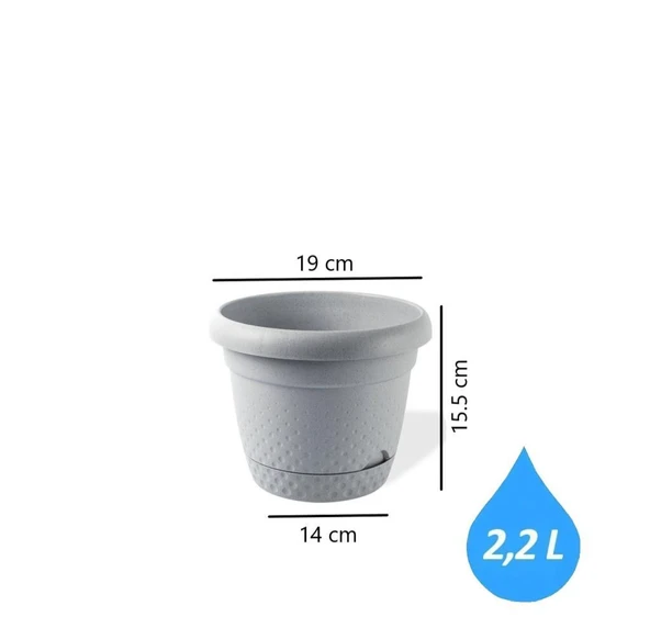 Omnipazar KRS-342 Dekoratif İnci Bitki Çiçek Saksı Takımı 2.2 Litre No 2 - 11