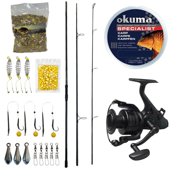 YekOutdoor Profesyonel Göl Oltası Seti Prologic C-Series 12FT 360 cm 3.5 lb 3 Parça&Dam Quick Runshift 3A 6000 FS 2+1BB IGSP Olta Makinesi