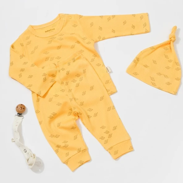 3'lü Takım Pantolon-Tişört-Şapka 25502 Limon