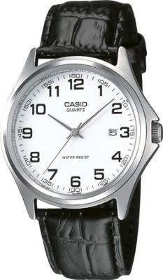 Casio MTP-1183E-7BDF Quartz Deri Siyah Beyaz Kadran 39  mm Erkek Kol Saati